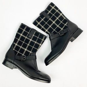 Coach Mackie Wool Neoprene Plaid Boots